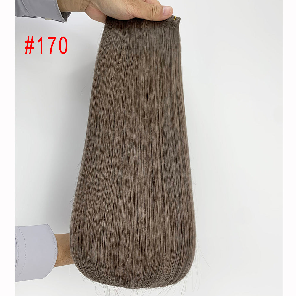 Ashy Virgin Human Hair Invisible Genius Sew In Weft Extensions