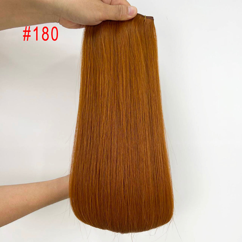 Copper Virgin Human Hair Invisible Genius Sew In Weft Extensions
