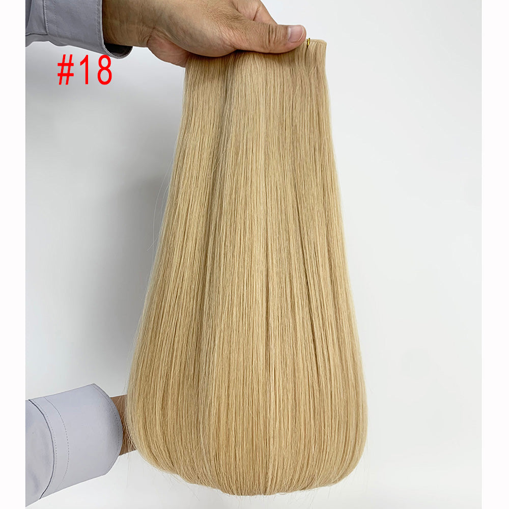 Ash blonde Virgin Human Hair Invisible Genius Sew In Weft Extensions