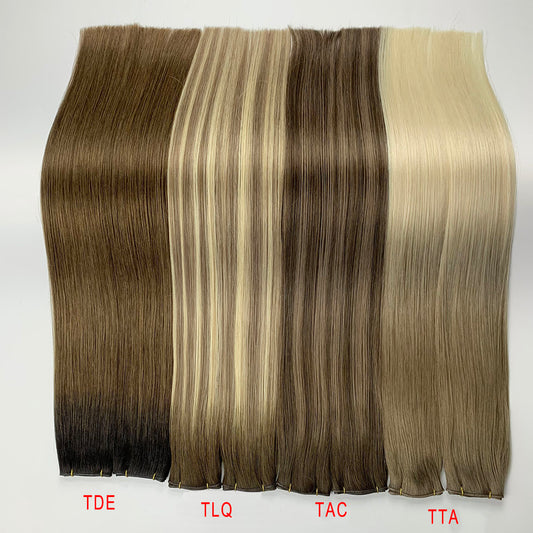 Brown Highlights Virgin Human Hair Genius Weft Extensions