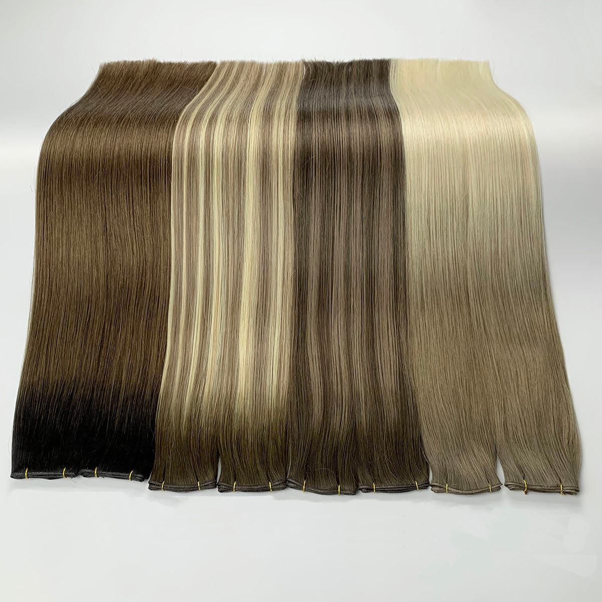Brown Highlights Virgin Human Hair Genius Weft Extensions