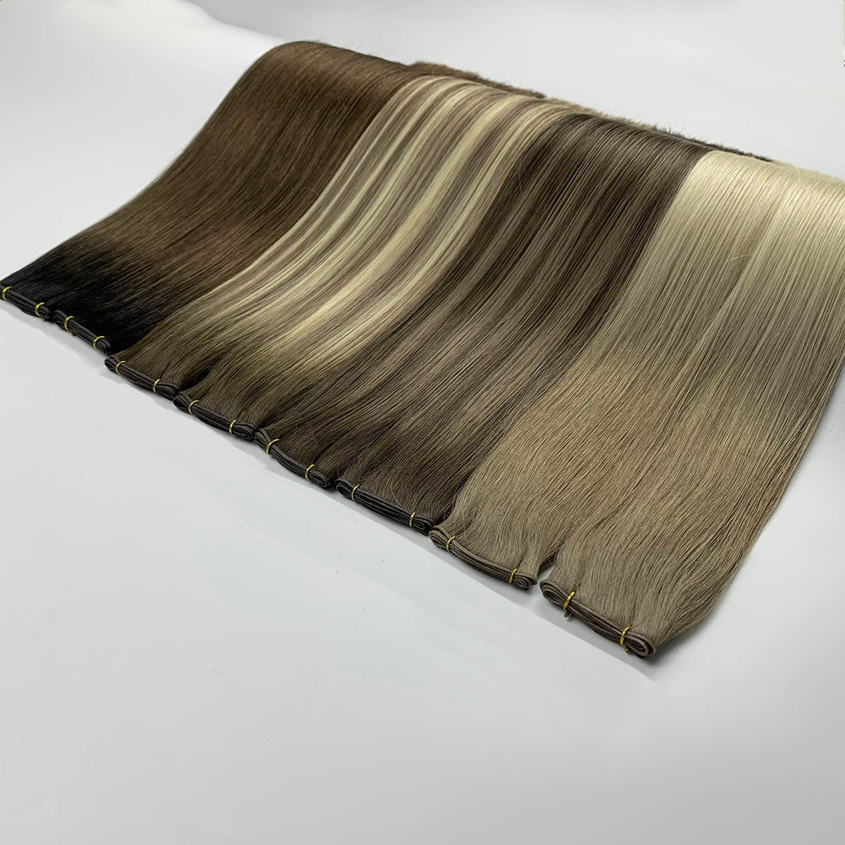 Brown Highlights Virgin Human Hair Genius Weft Extensions