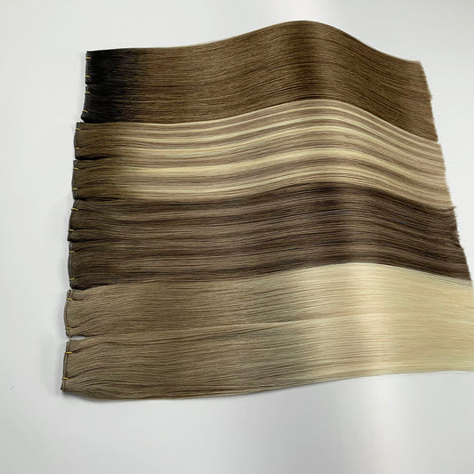 Brown Highlights Virgin Human Hair Genius Weft Extensions