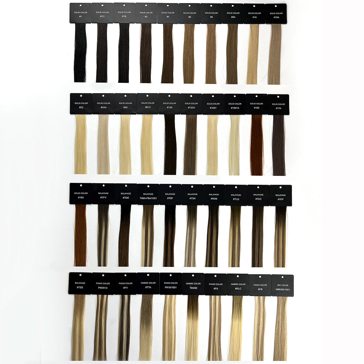 HSU Hair Color Charts for Human Hair Extensions