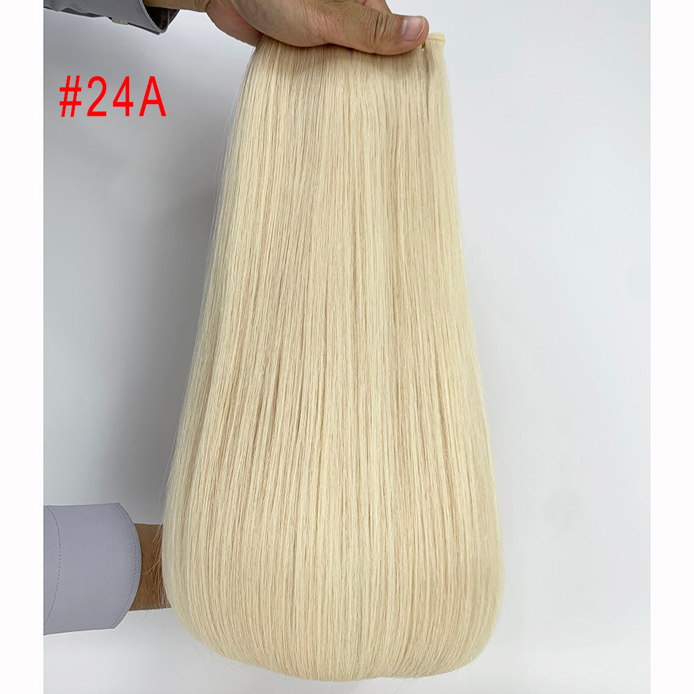 Light ash blonde Virgin Human Hair Invisible Genius Sew In Weft Extensions