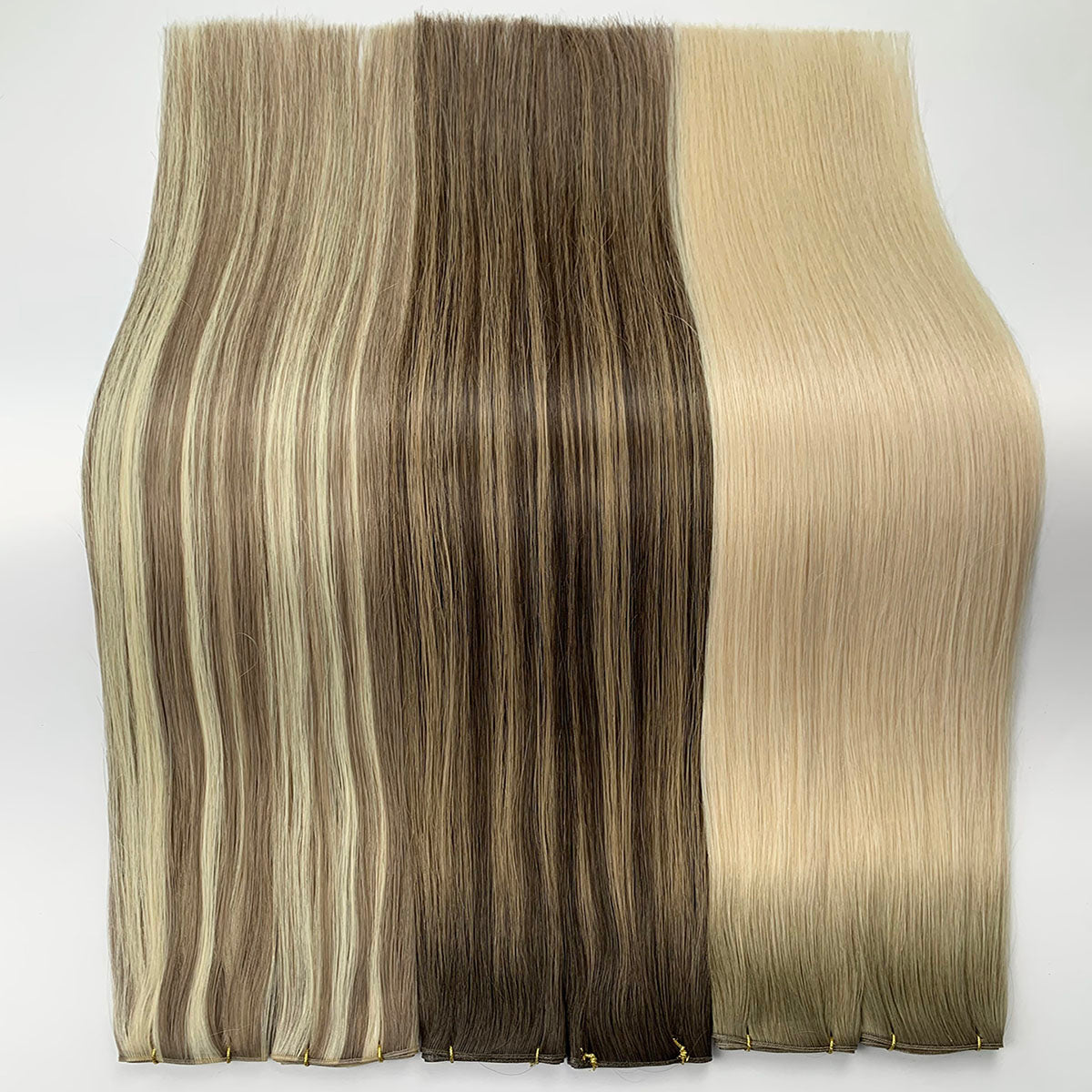 Blonde Hair with Highlights Invisible Genius Weft Extensions