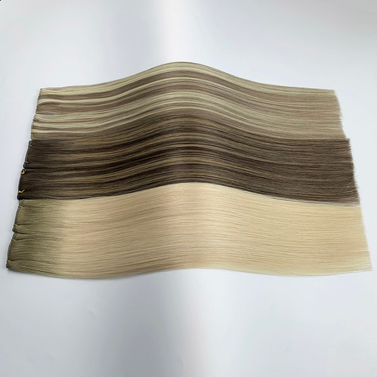 Blonde Hair with Highlights Invisible Genius Weft Extensions