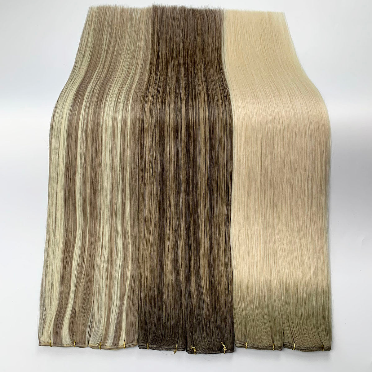 Blonde Hair with Highlights Invisible Genius Weft Extensions