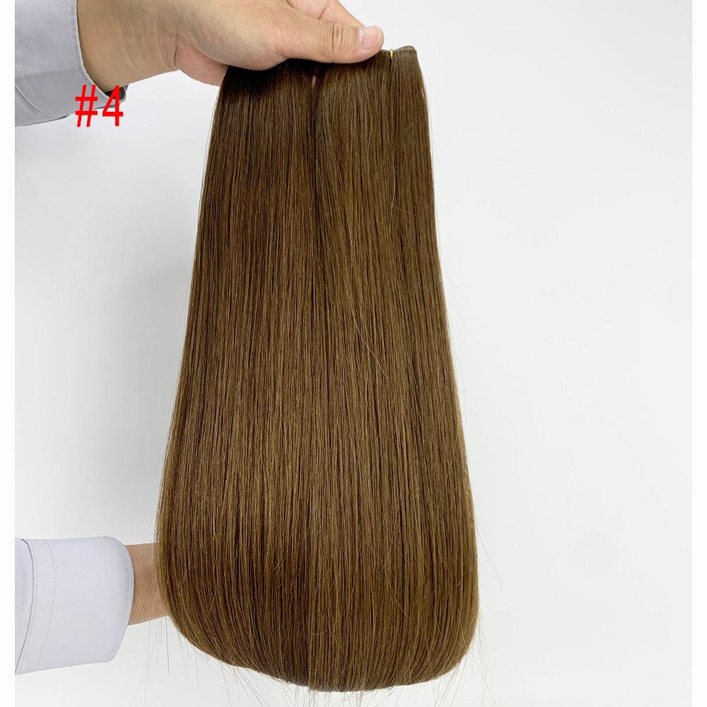 Chocolate brown Virgin Human Hair Invisible Genius Sew In Weft Extensions