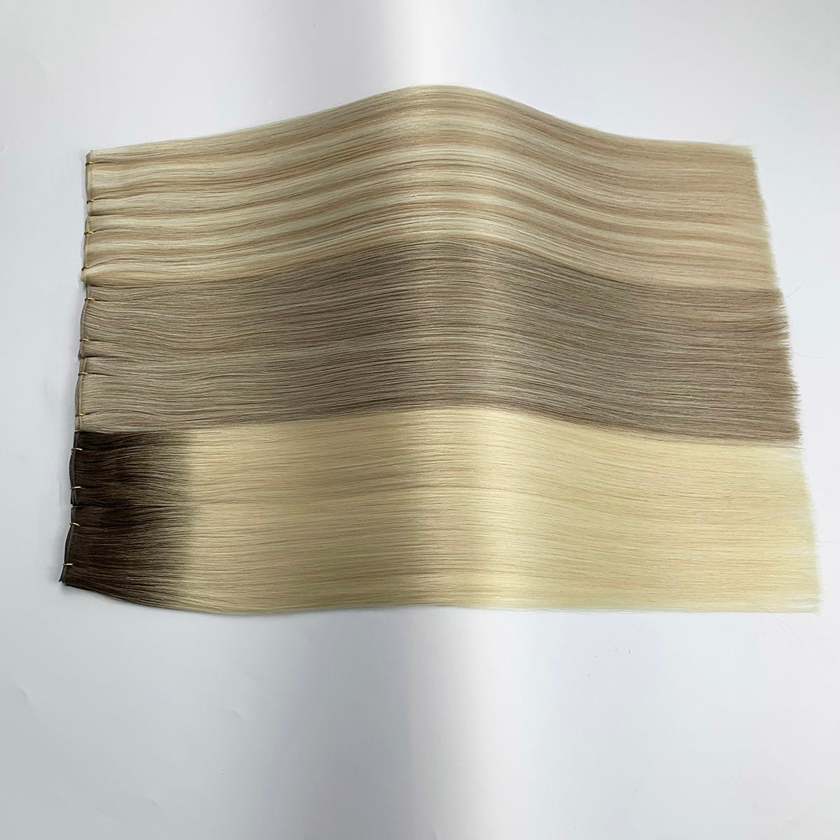Highlights with Brown Hair Sew In Weft Extensions