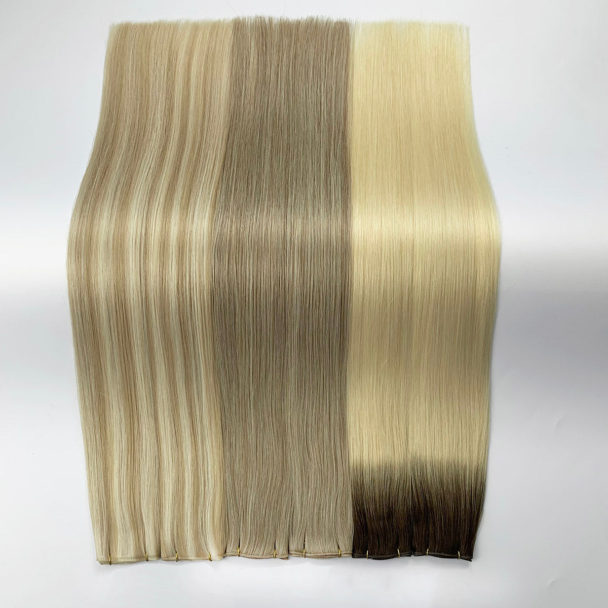 Highlights with Brown Hair Sew In Weft Extensions
