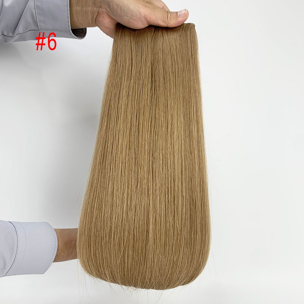 Medium brown Virgin Human Hair Invisible Genius Sew In Weft Extensions