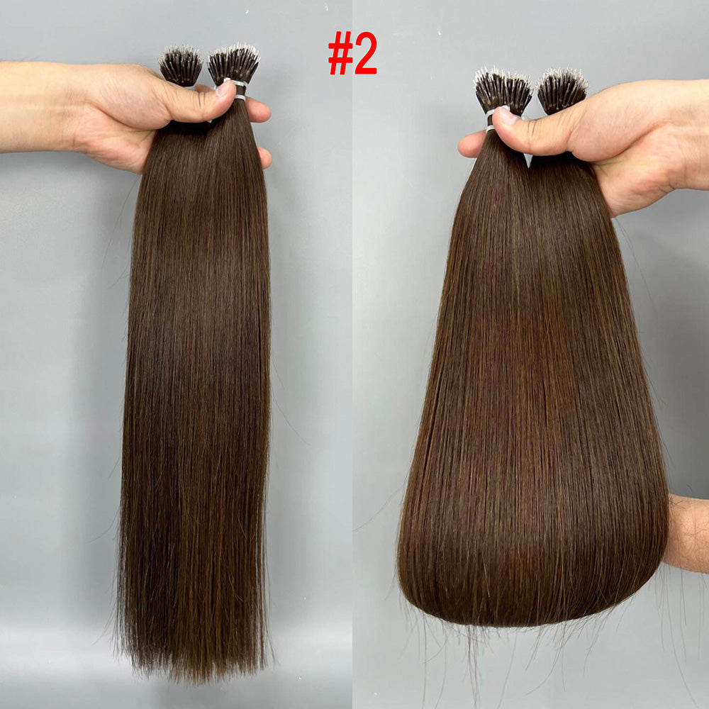 Dakest brown Virgin Human Hair Nano Ring Tip Hair Extensions