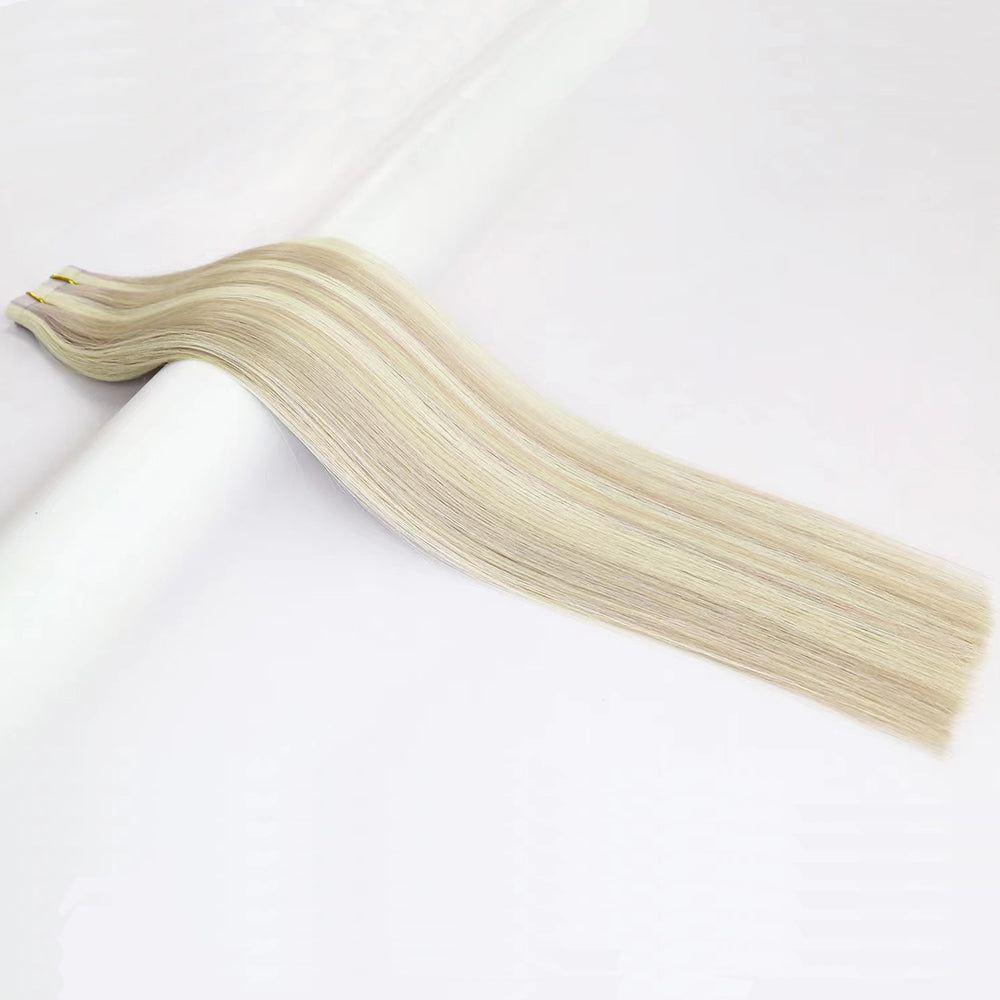 Seamless PU Tape Wefts Virgin Human Hair Extensions