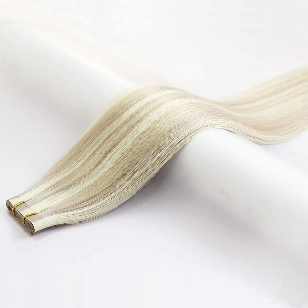 Seamless PU Tape Wefts Virgin Human Hair Extensions