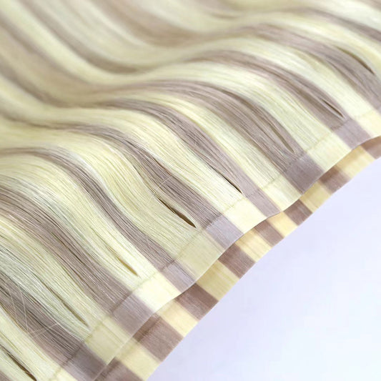 Seamless PU Tape Wefts Virgin Human Hair Extensions