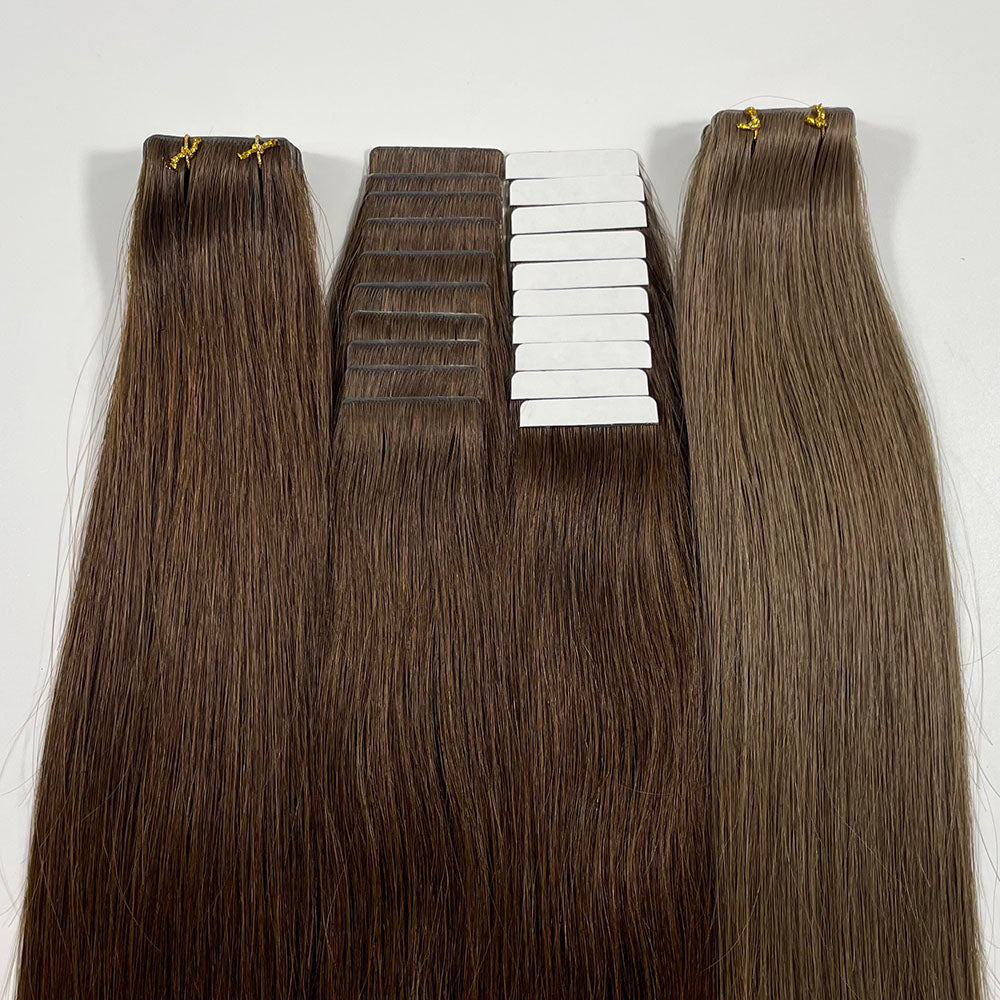 Remy Hair Invisible Tape Ins Hair Extensions for Fine Hair