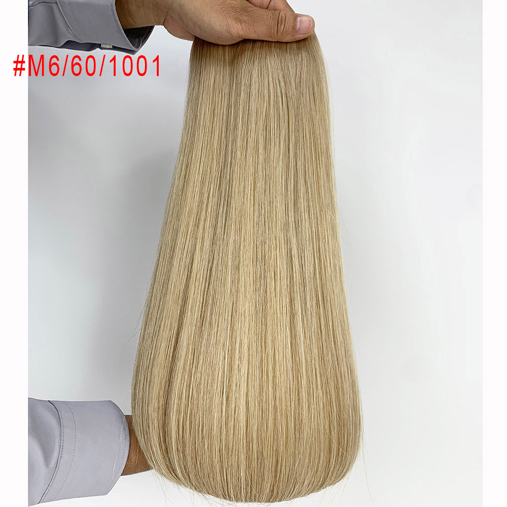 Dark blonde Virgin Hair Sew In Genius Weft Hair Extensions