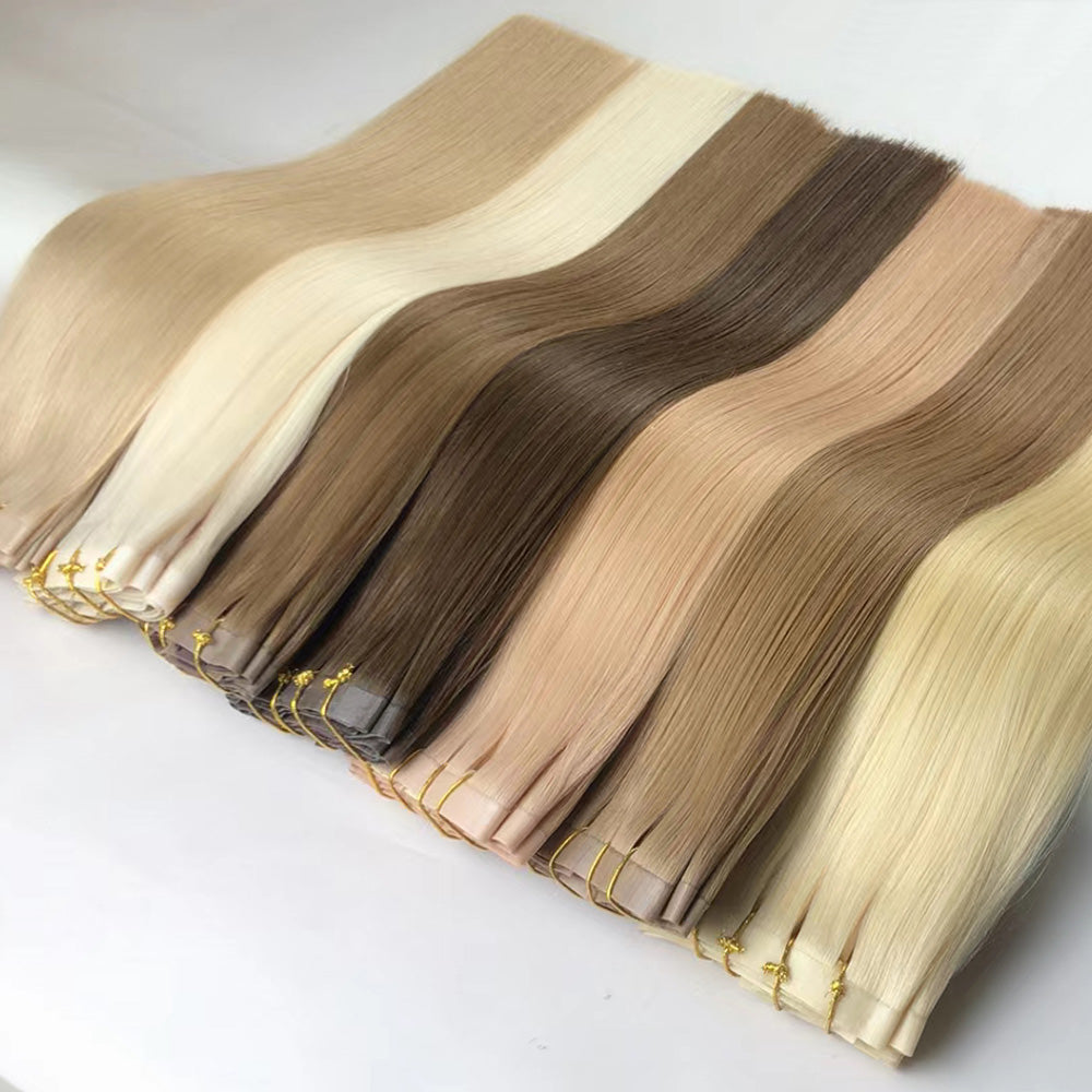 Seamless PU Clip In Virgin Human Hair Extensions