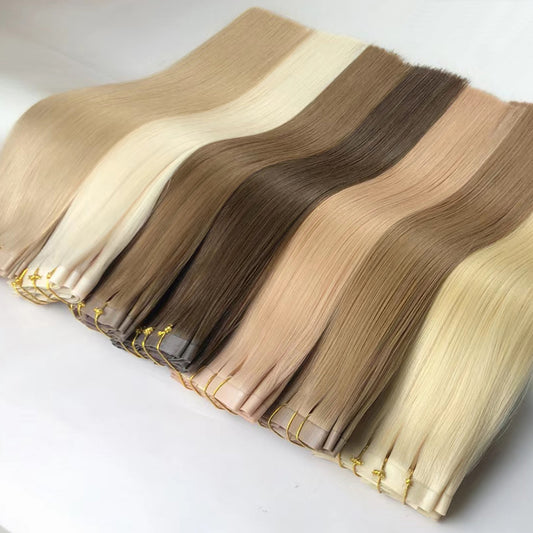 Seamless PU Clip In Virgin Human Hair Extensions