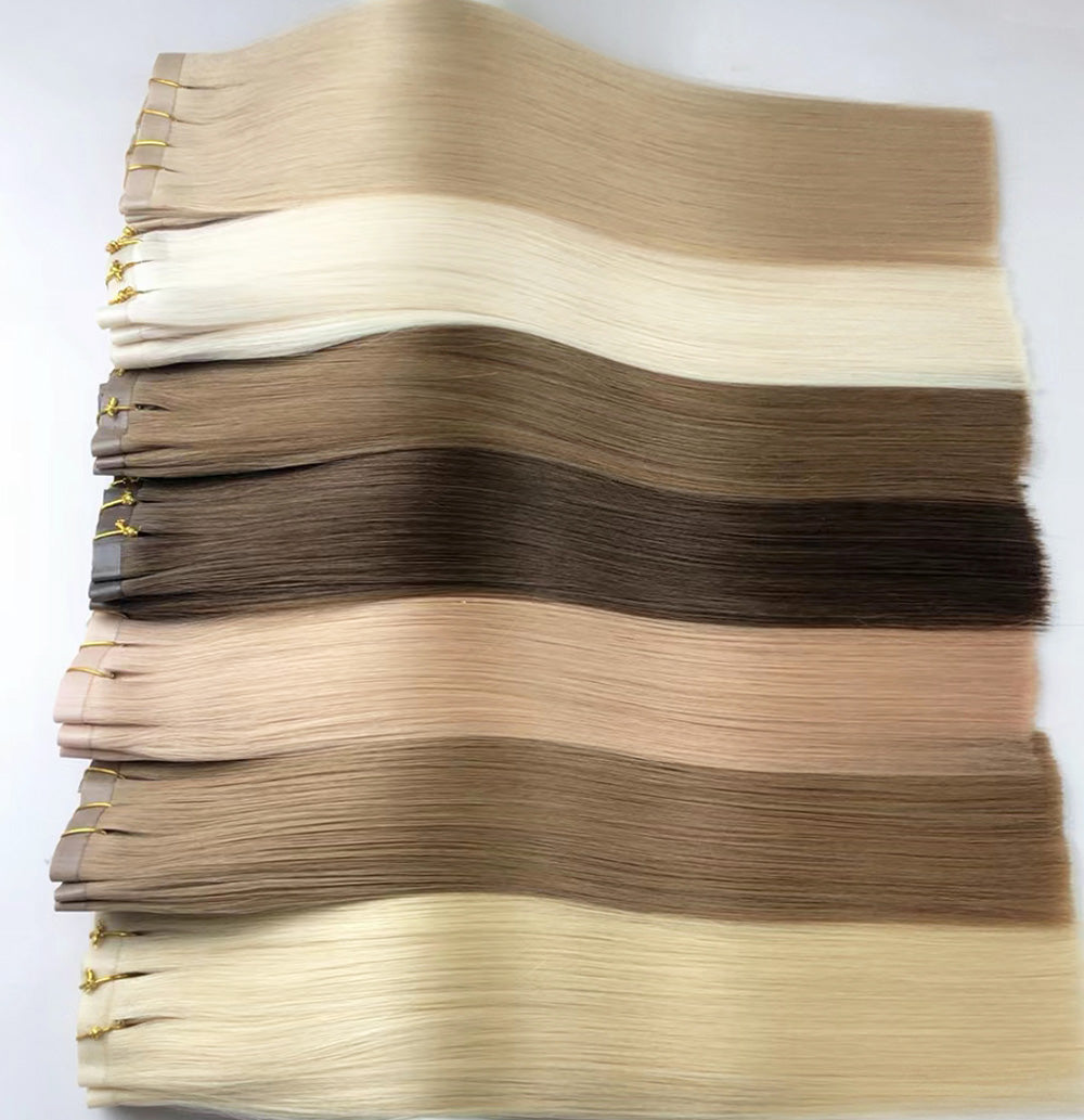Seamless PU Clip In Virgin Human Hair Extensions