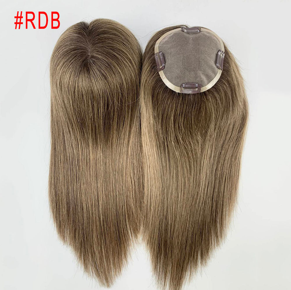 Highlights 5X5 Mono Base Virgin Hair Toppers for Thinning Hair