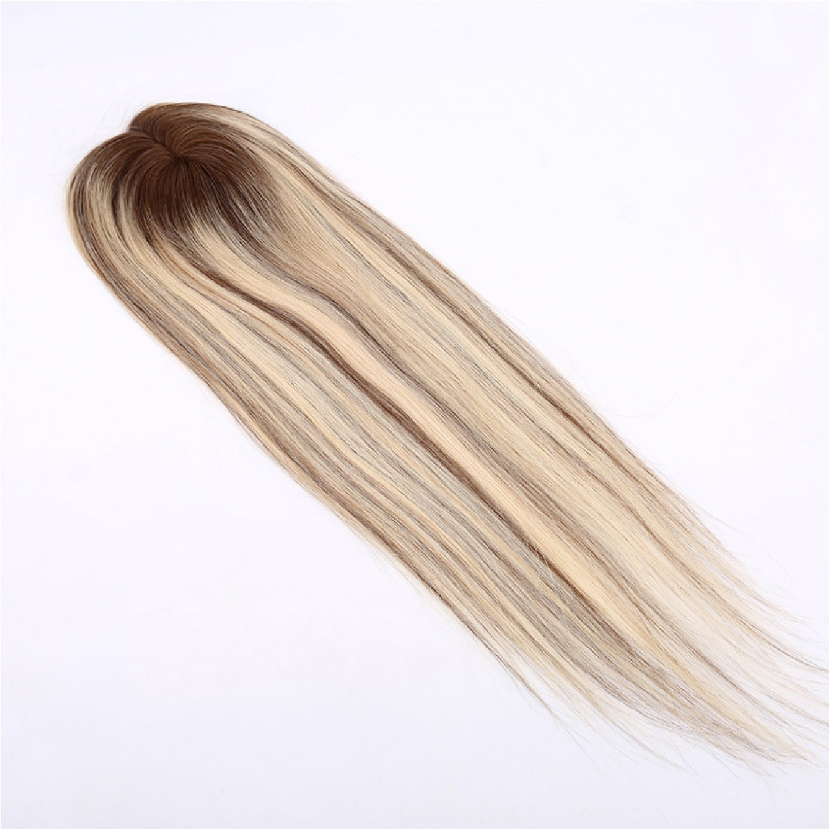 brown highlights 5.5x6 inch Mono Female Hair Topper for Thinning Crown