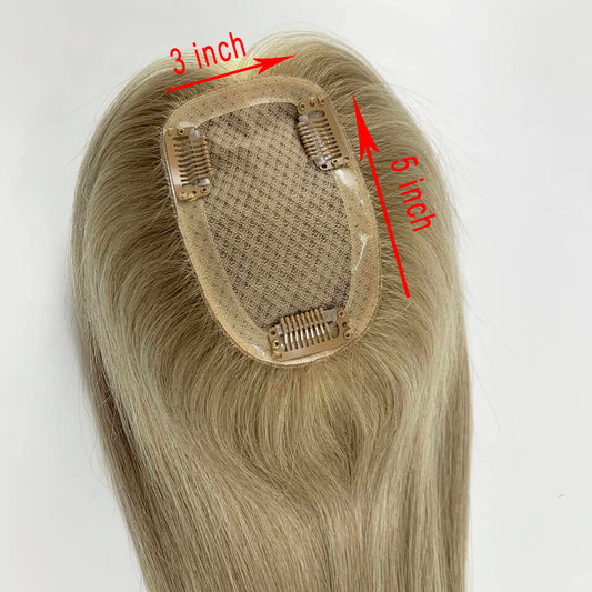 Highlights 3x5 inch Silk Base Clip In Hair Topper for Women