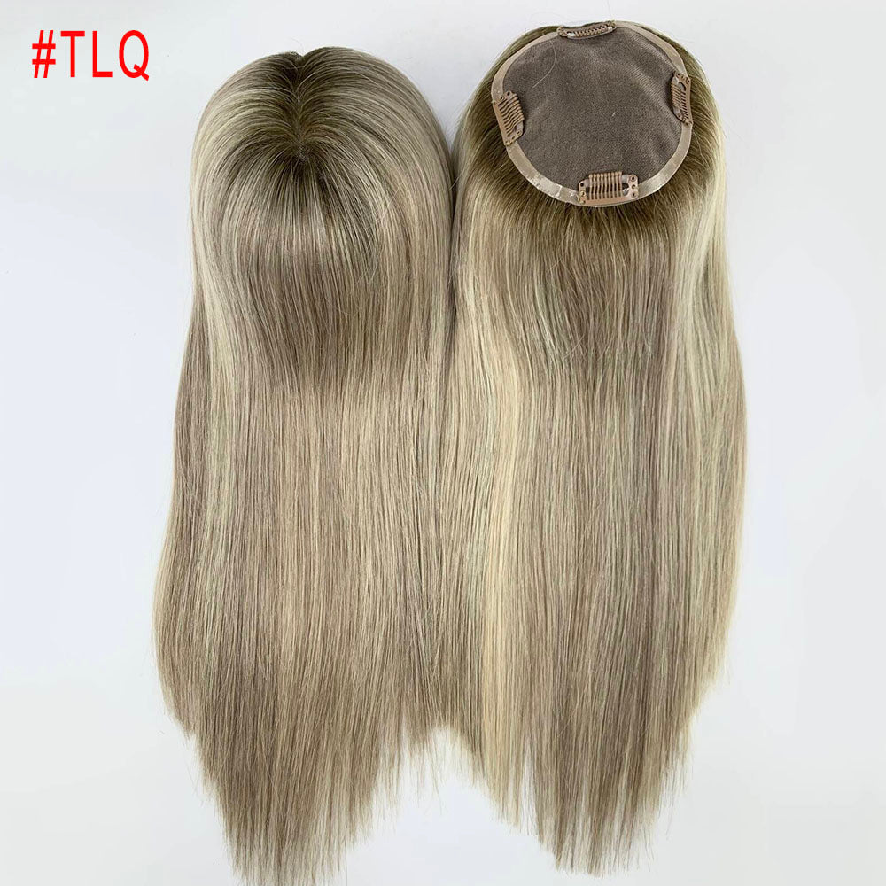Highlights 5X5 Mono Base Virgin Hair Toppers for Thinning Hair