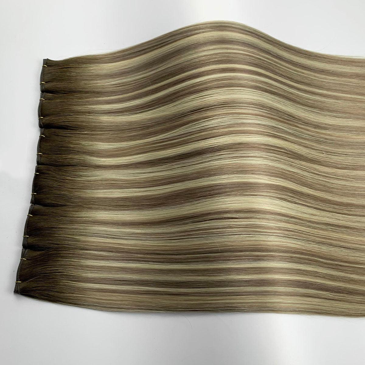 Brown Hair Blonde Highlights Virgin Thin Band Genius Wefts