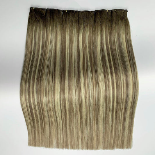 Brown Hair Blonde Highlights Virgin Thin Band Genius Wefts
