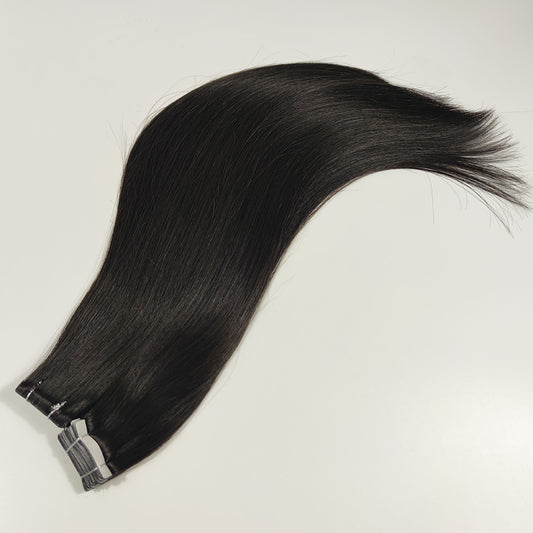 Natural Black Invisible Tape In Human Hair Extensions