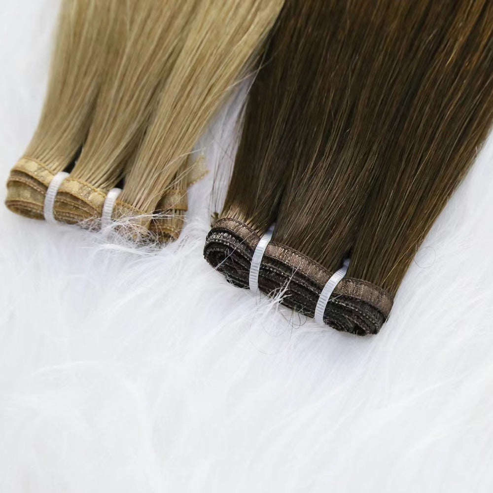 Virgin Human Hair Flat Wefts Extensions
