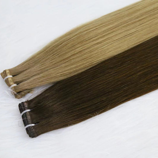 Virgin Human Hair Flat Wefts Extensions