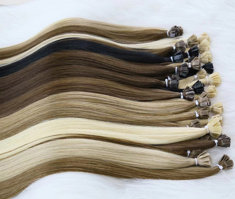 Virgin Human Hair Prebonded Flat Tip Extensions