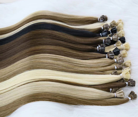 Virgin Human Hair Prebonded Flat Tip Extensions