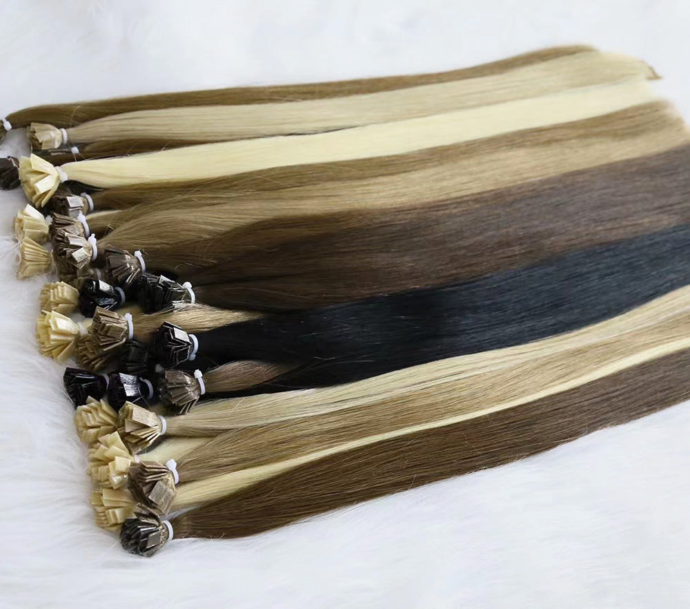 Virgin Human Hair Prebonded Flat Tip Extensions