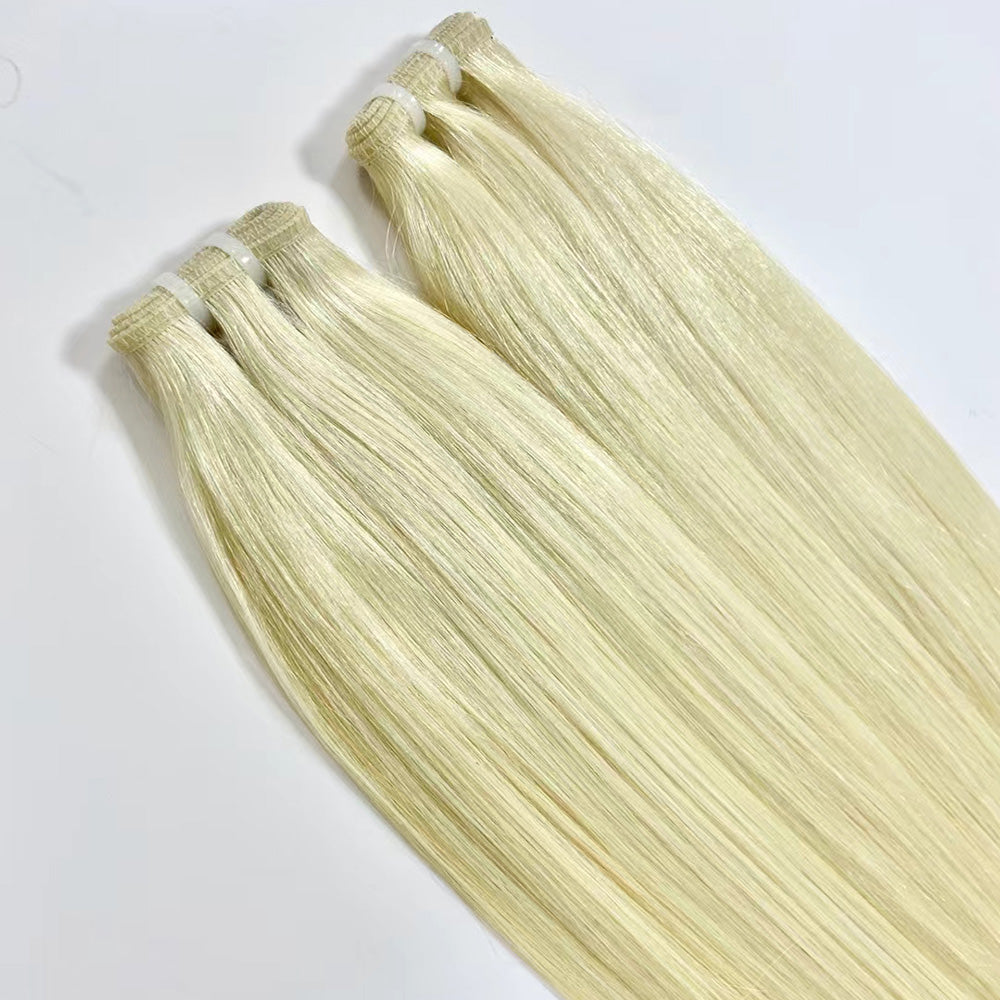 Virgin Human Hair Flat Wefts Extensions