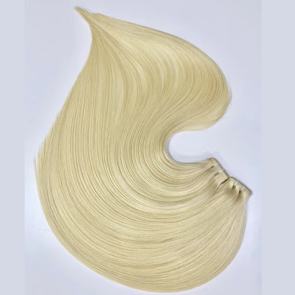 Virgin Human Hair Flat Wefts Extensions