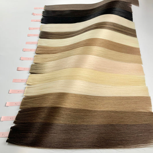 Virgin Human Hair Thin Band Genius Weft Extensions
