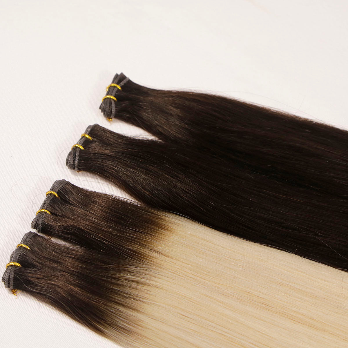 Thin Band Genius Wefts Hair Extensions Remy Human Hair