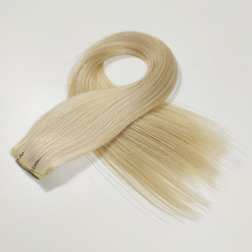 Platinum Blonde Remy Human Hair Genius Wefts Extensions