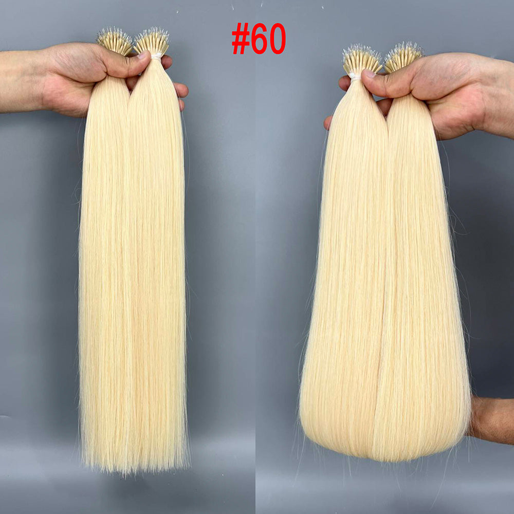 Platinum blonde Virgin Human Hair Nano Ring Tip Hair Extensions