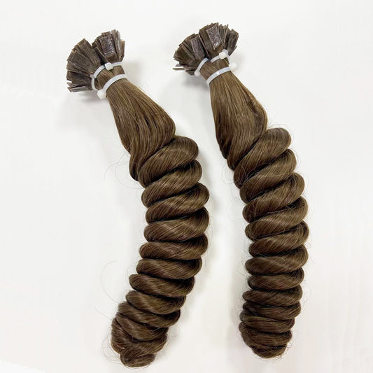 Loose Curl Virgin Hair Flat Tip Extensions