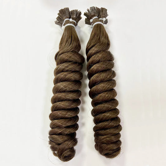 Loose Curl Virgin Hair Flat Tip Extensions