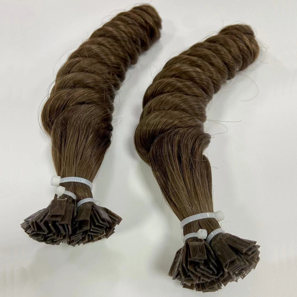 Loose Curl Virgin Hair Flat Tip Extensions