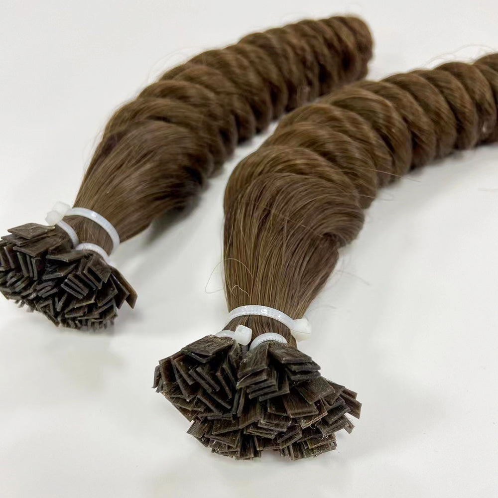 Loose Curl Virgin Hair Flat Tip Extensions