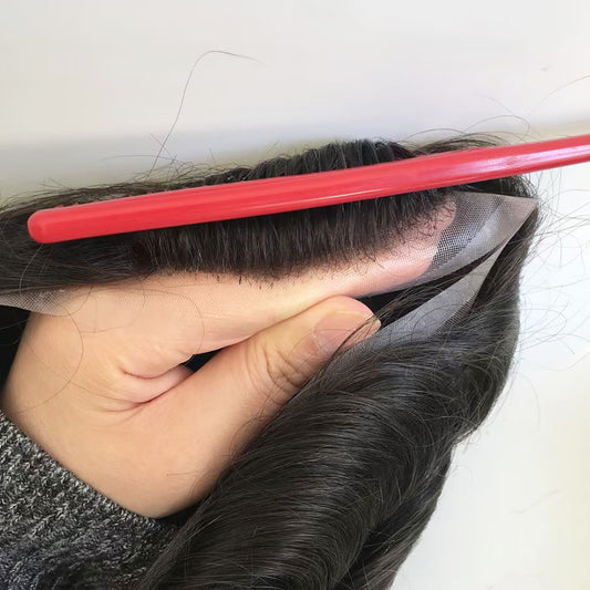 Fine Welded Mono Base Mens Human Hair Piece Toupee
