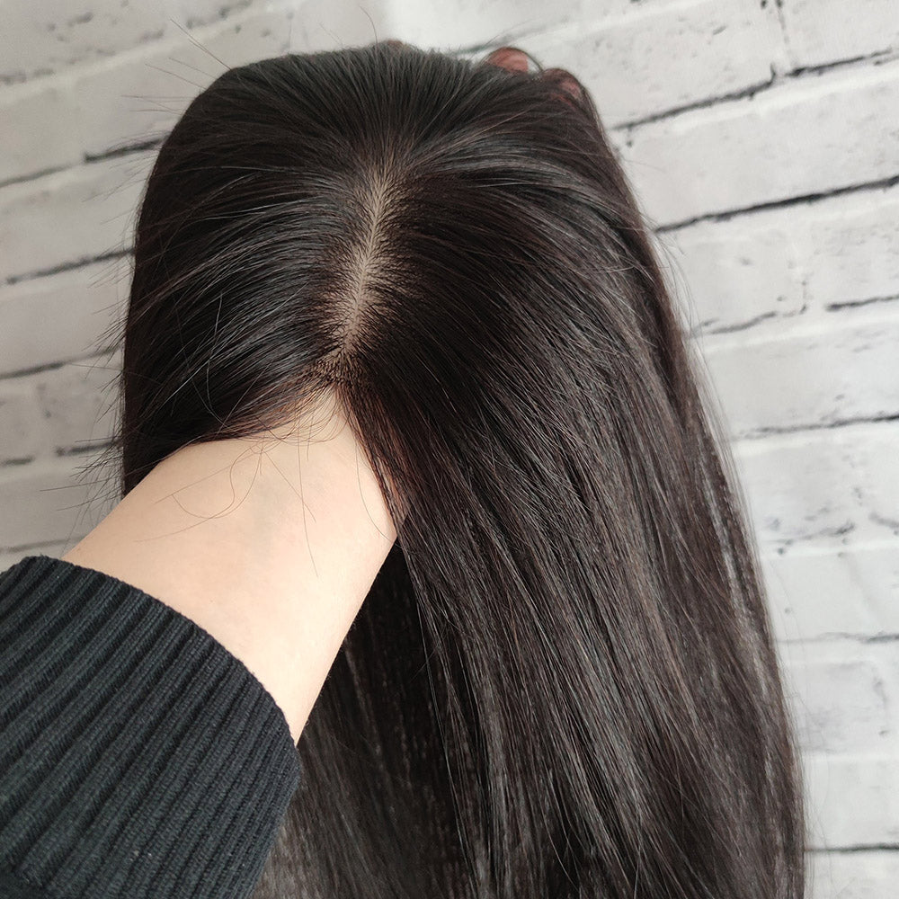 Virgin Human Hair Mono Silkbase Toppers for Women