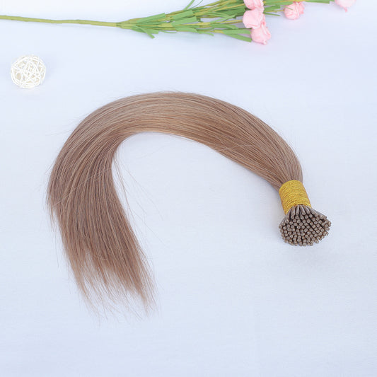 Medium Brown Straight I Tip Hair Extensions